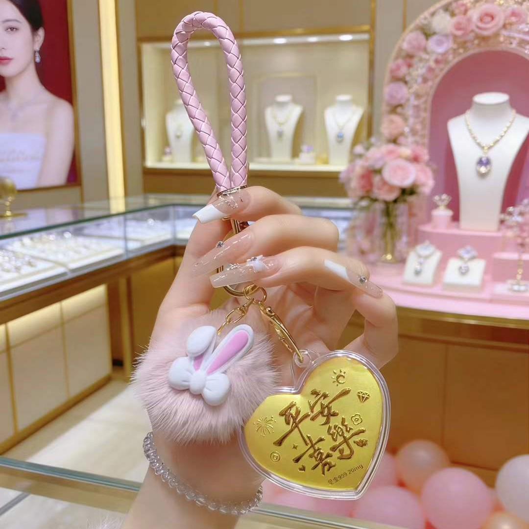 999 Pure Gold Keychain Lucky Pendant for Mother s Day or Goddess Day