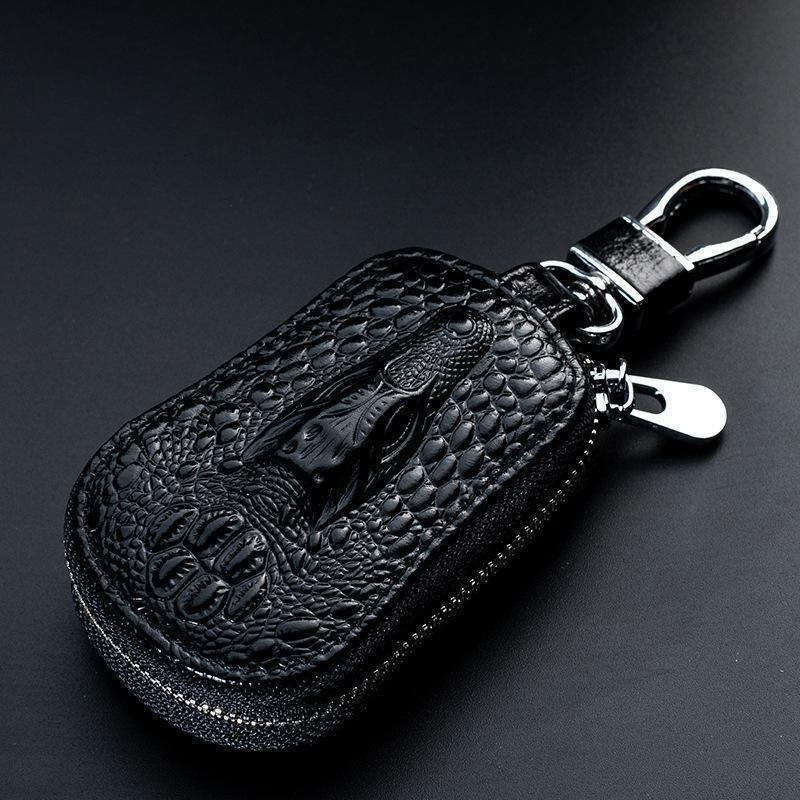 Single/Double Layer Leather Key Case for Car Key Wallet Pocket Key Holder Organizer Pouch Keys Organizer Zipper Case Bag