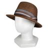 Excellent Hat Ribbon Trim Fedora Brown Raffia Mens Used