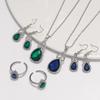 Elegant Zircon Jewelry Set: Necklace, Earrings & Ring with Gourd Design