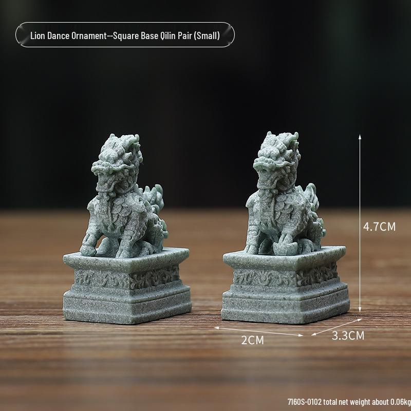 Envy Porcelain Stone Lantern: Small Chinese Pavilion Ornament for Desktop or Fish Tank Scenery.