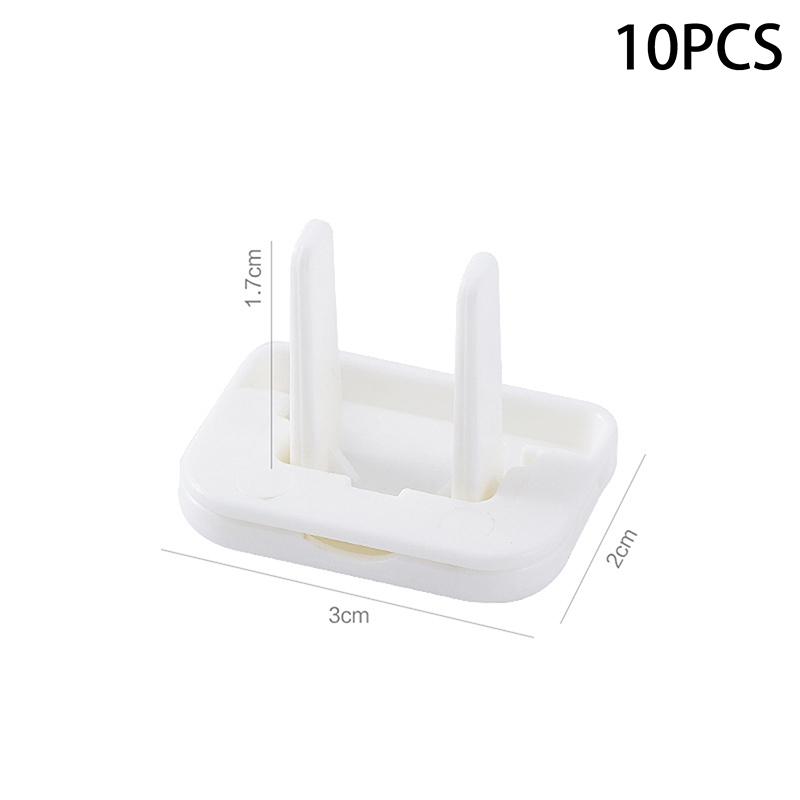 

10 шт. Защита от поражения электрическим током для младенцев, Защитная крышка для вилки розетки, Однотонная, Замок безопасности, Аксессуары