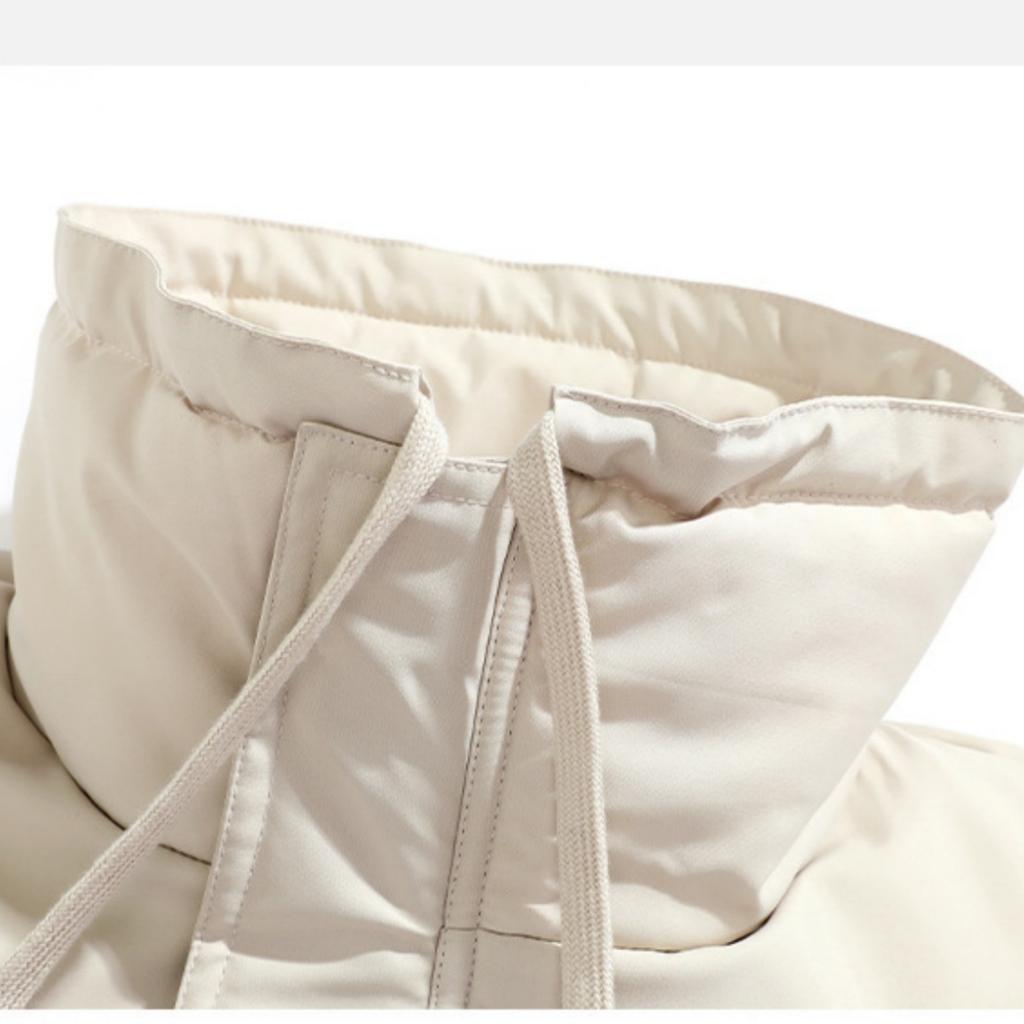 Men's Casual Solid-color High-neck Zipper Cotton-padded Jacket, Men's Thickened Cotton-padded Warm Bread Jacket Jacket