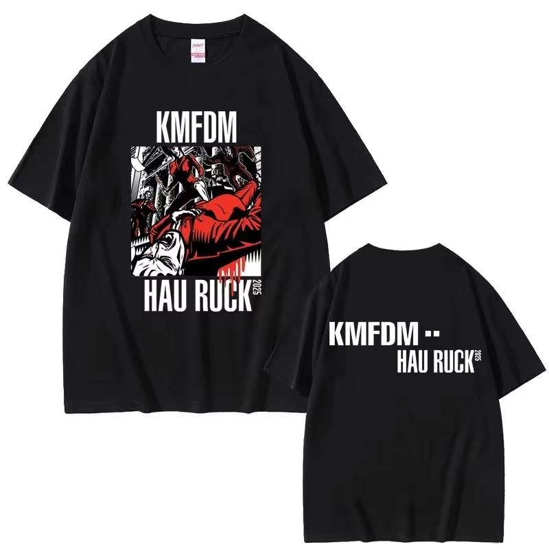 

Футболка с графическим принтом Rock Band Kmfdm Tour 97 Летняя Мужская Женская Винтажная Готическая Панк Уличная одежда Мужская Повседневная Чистый Хлопок S разноцветный