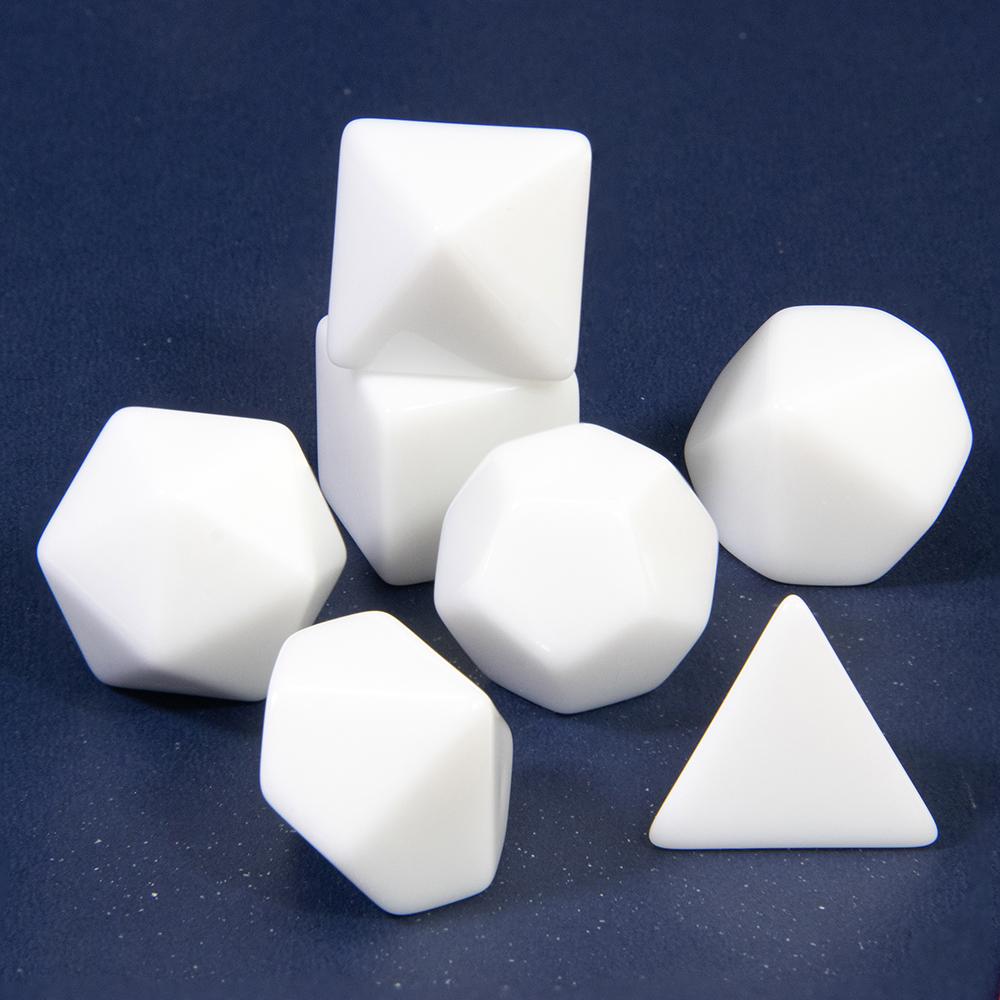 

7 шт. Пустые многогранные игральные кости набор настольных игр аксессуары DIY настольные игры белый