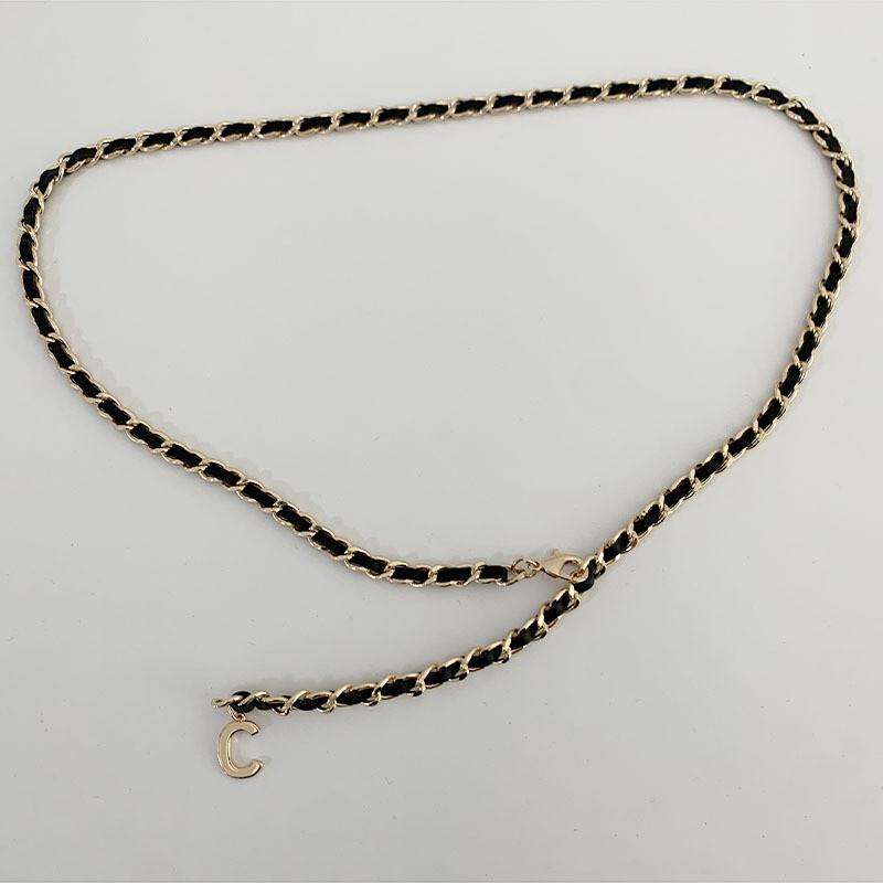 Elegant Women's Waist Chain Fashionable Gold Metal Woven Waist Belt For Dresses