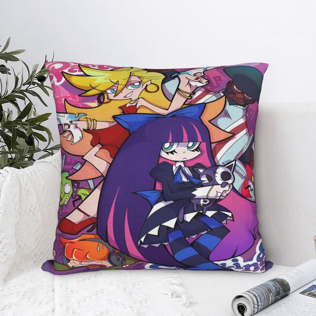 Panty Stocking with Garterbelt Square Pillow Cases Cute Anime Cushion Covers Awesome Zipper Decor Pillowcover for Sofa Xcm