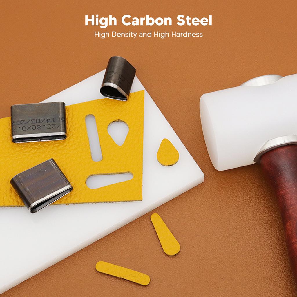 24Pcs Hollow Punch Cutter High Carbon Steel Assorted Styles Box Packed Leather Cutter Punch for Fabric Clay DIY Belt