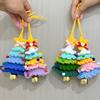 Knitted Christmas Tree With Jingle Bell Plush Christmas Hanging Pendant Wool Crochet Christmas Tree For Christmas Party Decor