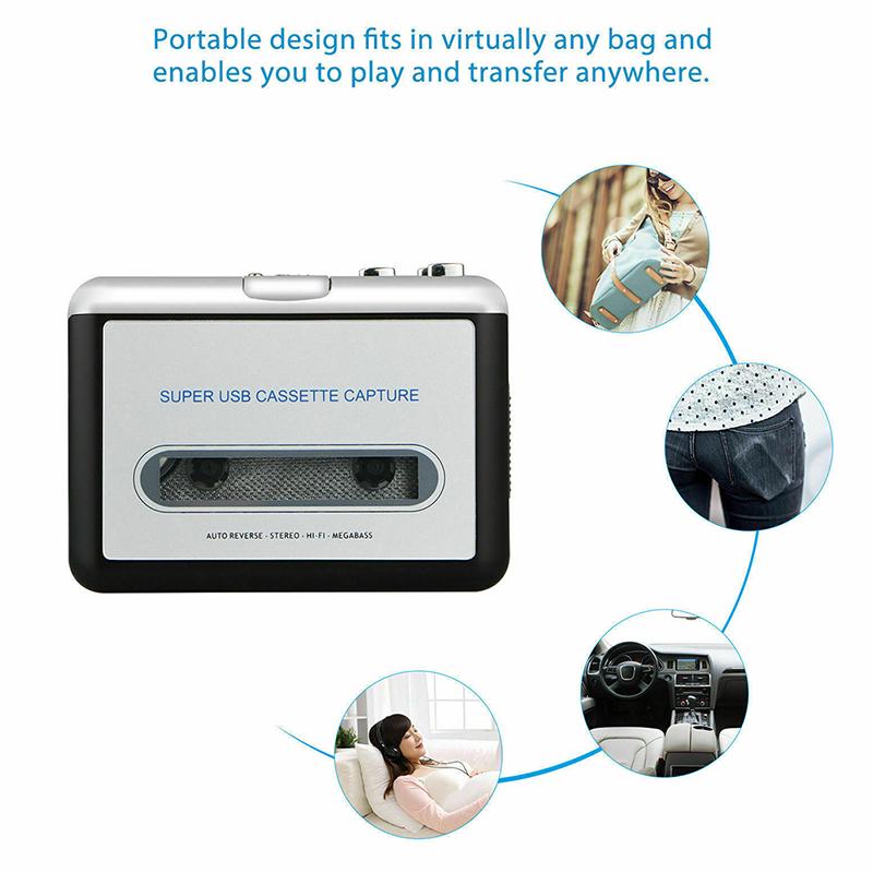 Convertitore portatile da cassetta USB a Mp3 Cattura lettore musicale audio Hifi