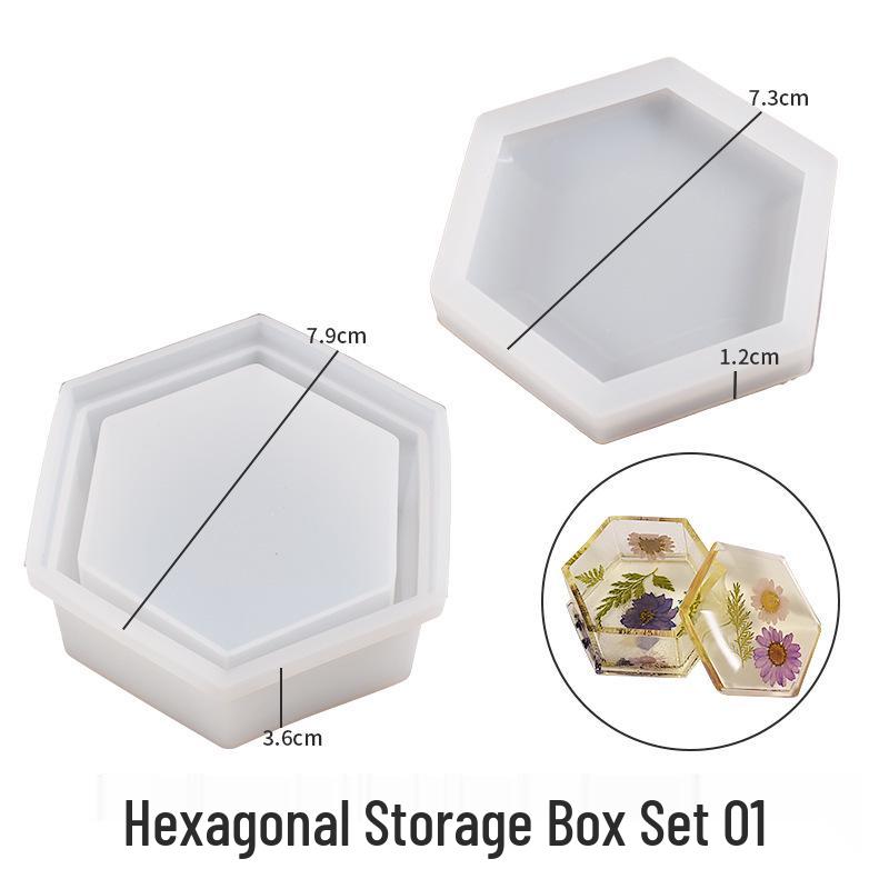 Poppy Epoxy Silicone Mold for Square, Round, Hexagonal, Heart, and Flower Storage Boxes