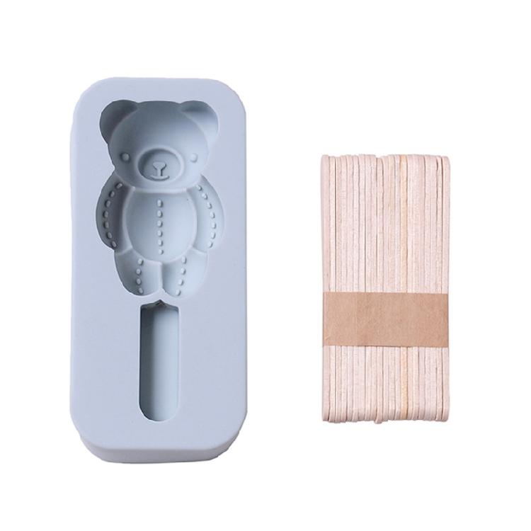 

Ice Popsicles Moulds Food Grade Material Bunny/Bear Shape DIY Baking Accessories 1 синій