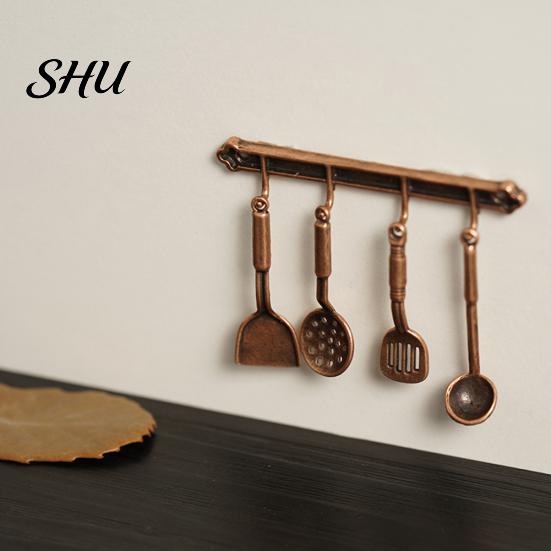 5Pcs Kitchen Dollhouse Miniature Spoon Shovel Cookware Tools DIY Accessories Kit