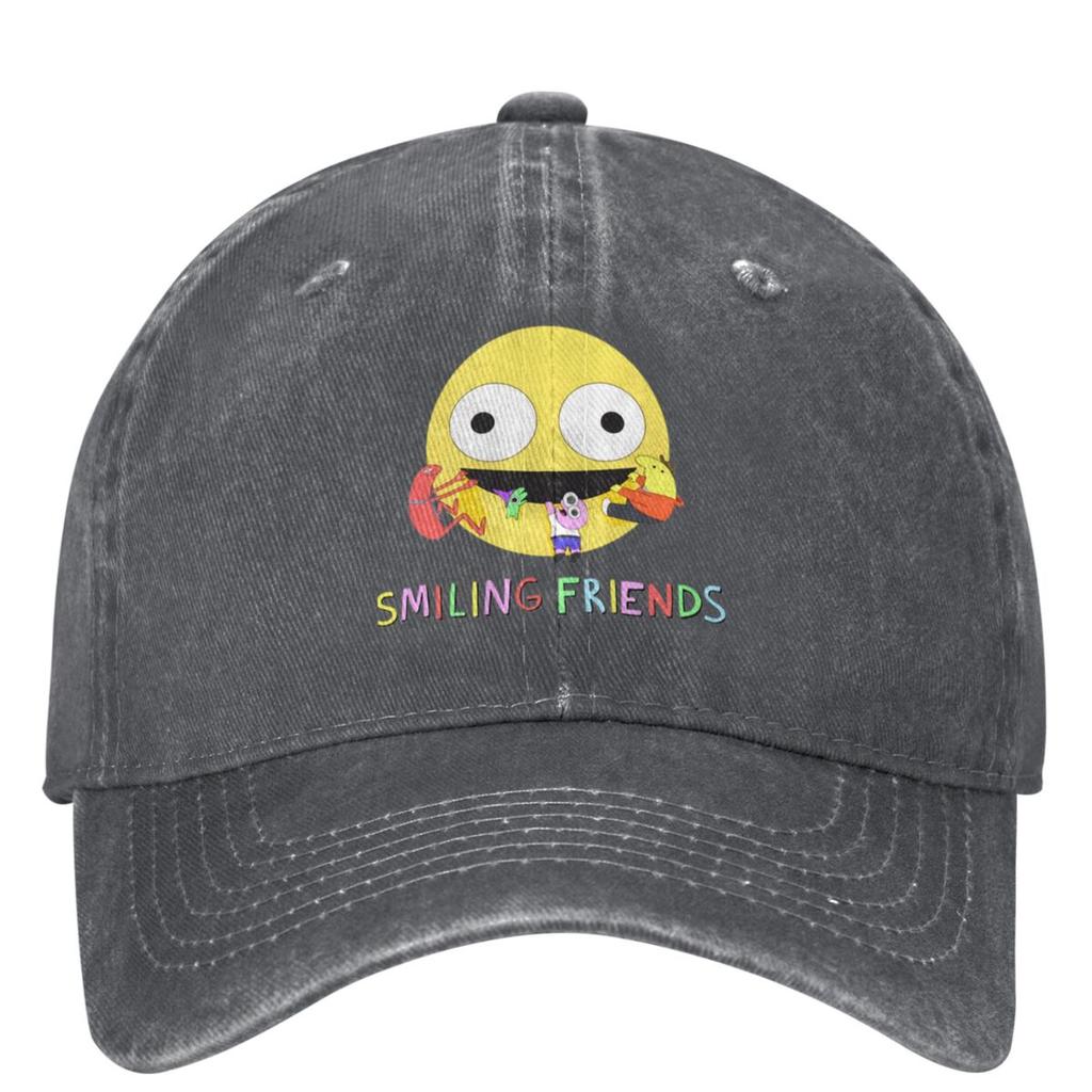 Smiling Friends Logo Baseball Cap Animated Television Outdoor Sports Trucker Hat Unisex Women Fashion Sun Protection Snapback Cap