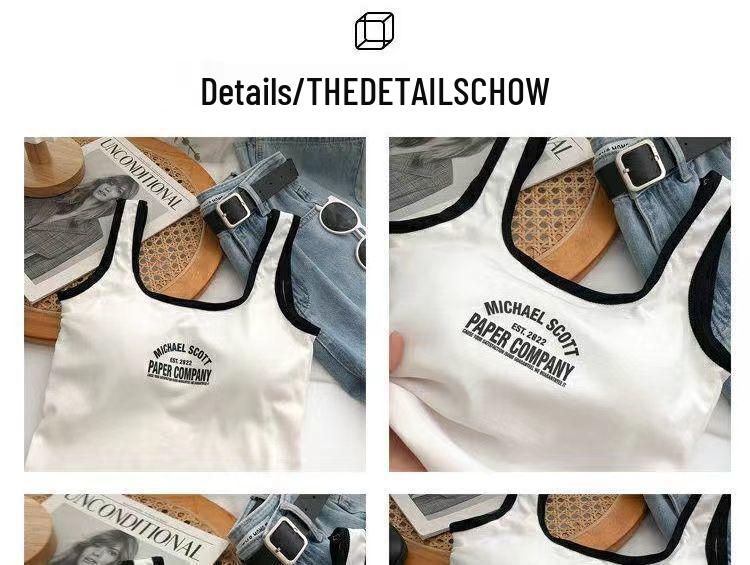 Korean Style Cotton Letter Bandeau Backless Bodycon Vest