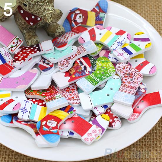 50 Adet Sevimli Karikatür Kuş Baykuş Çilek Çorap Kiraz 2 Delik DIY Ahşap Düğmeler