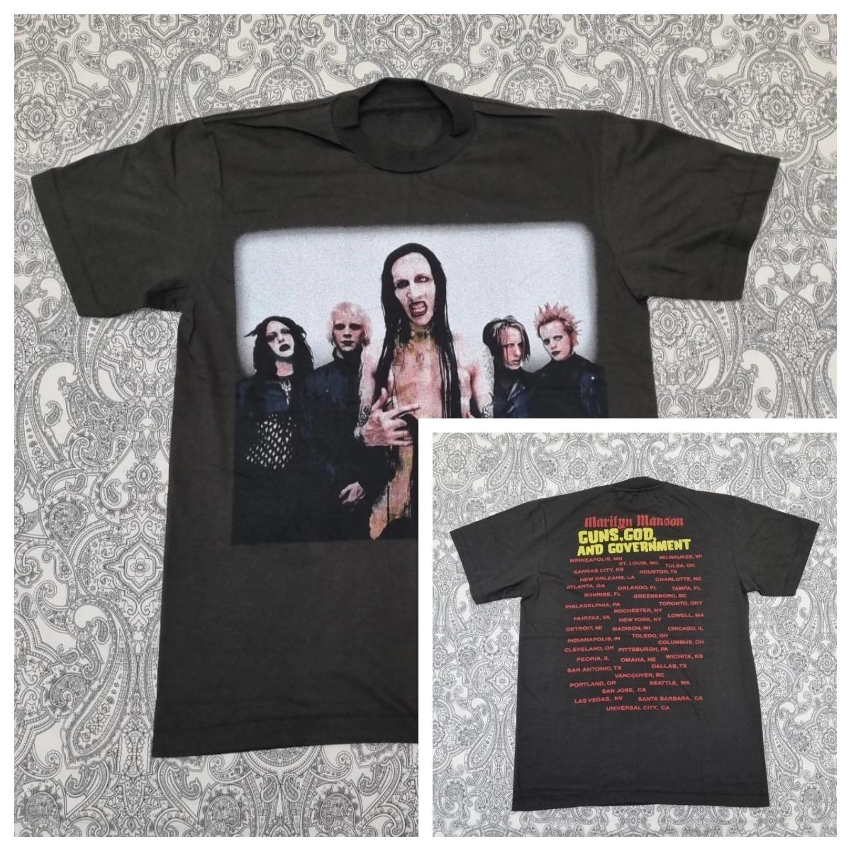 

Футболка туру Marilyn Manson Guns God and Government Розмір L Графічний принт Високоякісна Розкішна Унісекс Топ Y2k 4XL