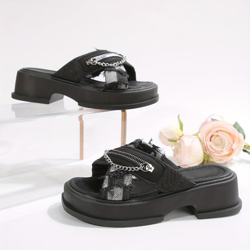 [Summer Style Sandals] Women's Thick-Soled Sandals | New Summer Style, Slip-On Outdoor Beach Shoes, Versatile And Fashionable Soft-Soled Sandals