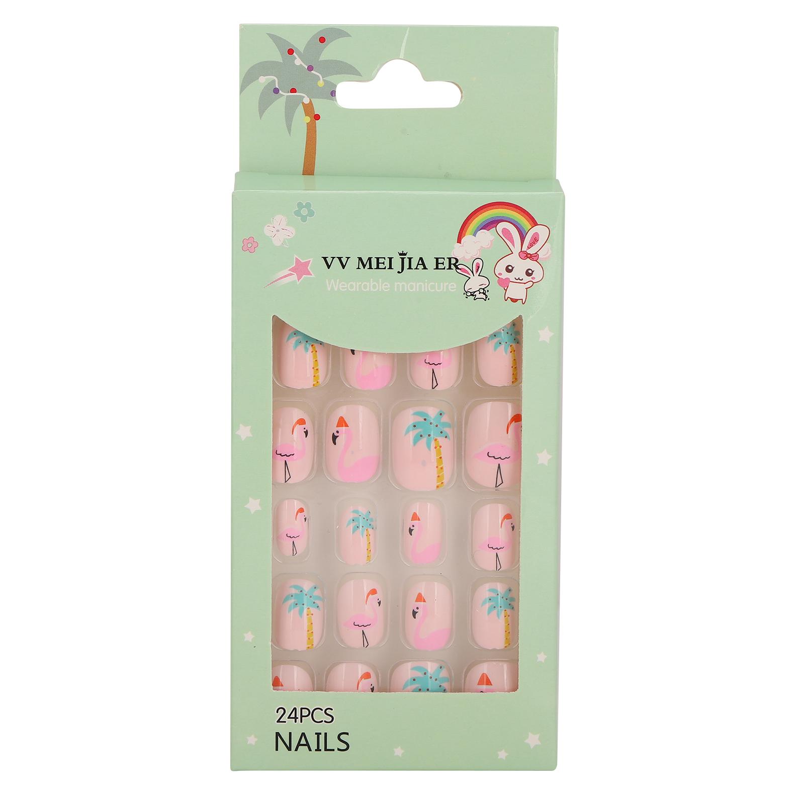

24pcs Removable Kids False Nails Cartoon Pattern Full Cover Artificial False Nails#04