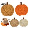 Kaffeetisch-Matten, Handgehäkelte Kürbis-Untersetzer, Weiche Polyester-Matten, Leicht zu Reinigen, Herbst-Thema, Bauernhaus-Esszimmerzubehör für die Küche