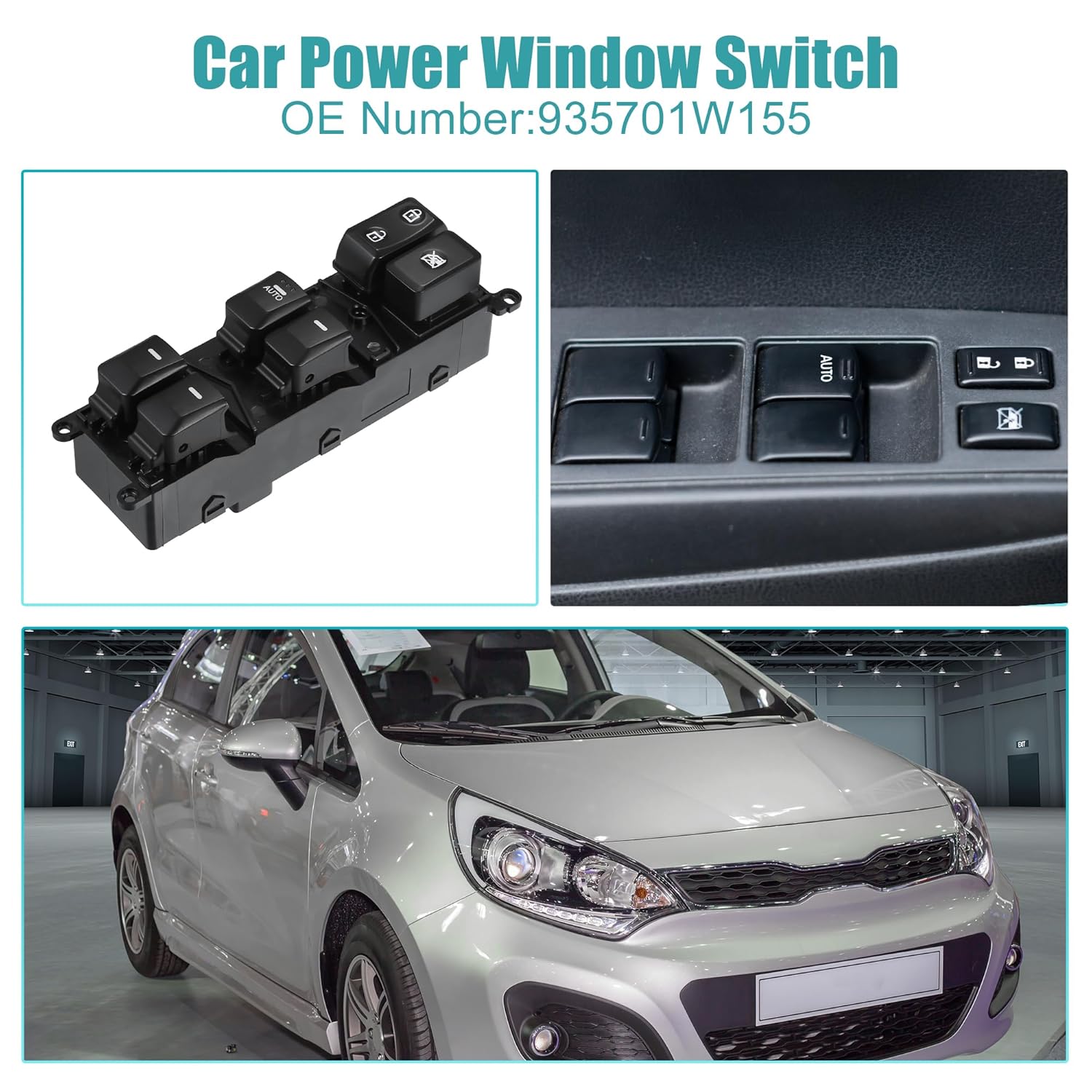 ACROPIX Front Left Driver Side Power Window Switch Window Control Switch Fit for Kia Rio 2012 2013 2014 No.935701W155 - Pack of 1