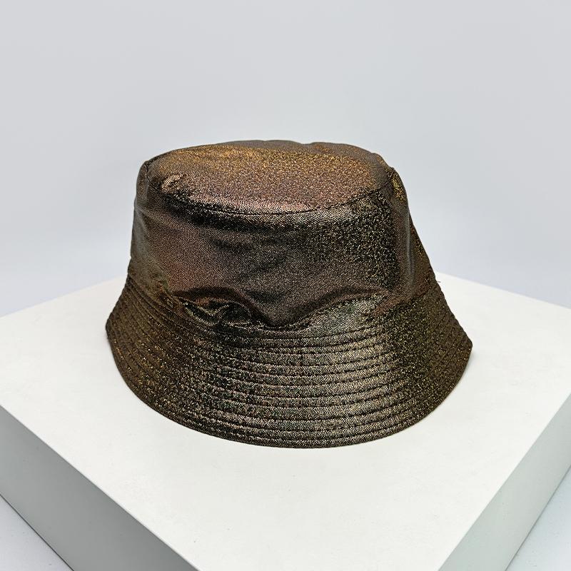 Fisherman Bucket Reflective Visibility High Color Multi Leather PU Faux Women  Men For Neutral Gender Fresh Caps Hats Double Sided Sunshade