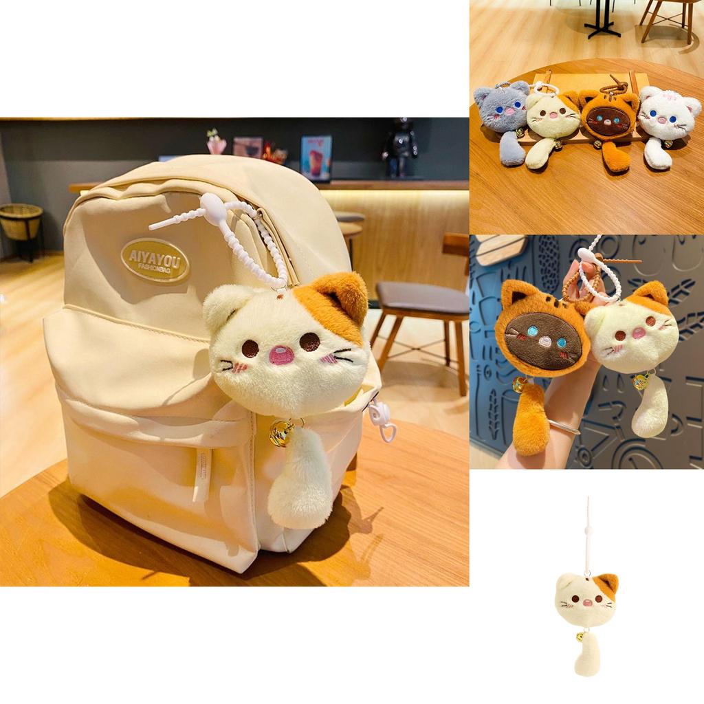 Cute Cartoon Cat Plush Keychain Adorable 15cm Soft Doll For Students And Couples Gifts