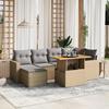 VidaXL Garden Lounge Set with Cushions 7 Pcs, Patio Sofas, Patio Furniture Set, Outdoor Furniture, Beige 3275593