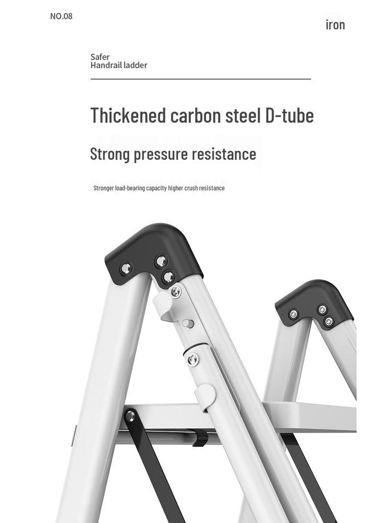 Multi-Functional Telescopic A-Frame Ladder: Indoor Folding Ladder with 3-4 Steps, Thickened for Stability.