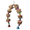 Pet Parrot Bite Chewing Toy Swing Bird Cage Accessory Hanging Wooden Toy