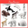 Arctic Winter Animal Model Set With Realistic White Whale Seal Husky Figurines For Kids