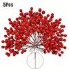 Rote Beerenzweig Kirsch-Simulation Kleine Rote Frucht Dekoration, Hochzeits-Valentinstags-Blumen-Accessoires Weihnachtsdekorationen