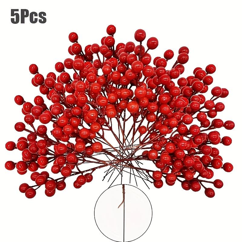 Rote Beerenzweig Kirsch-Simulation Kleine Rote Frucht Dekoration, Hochzeits-Valentinstags-Blumen-Accessoires Weihnachtsdekorationen