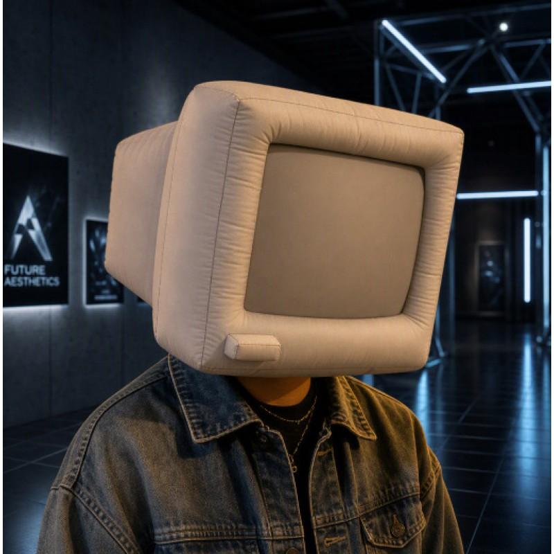 Inflatable TV Head Costume With Bloody