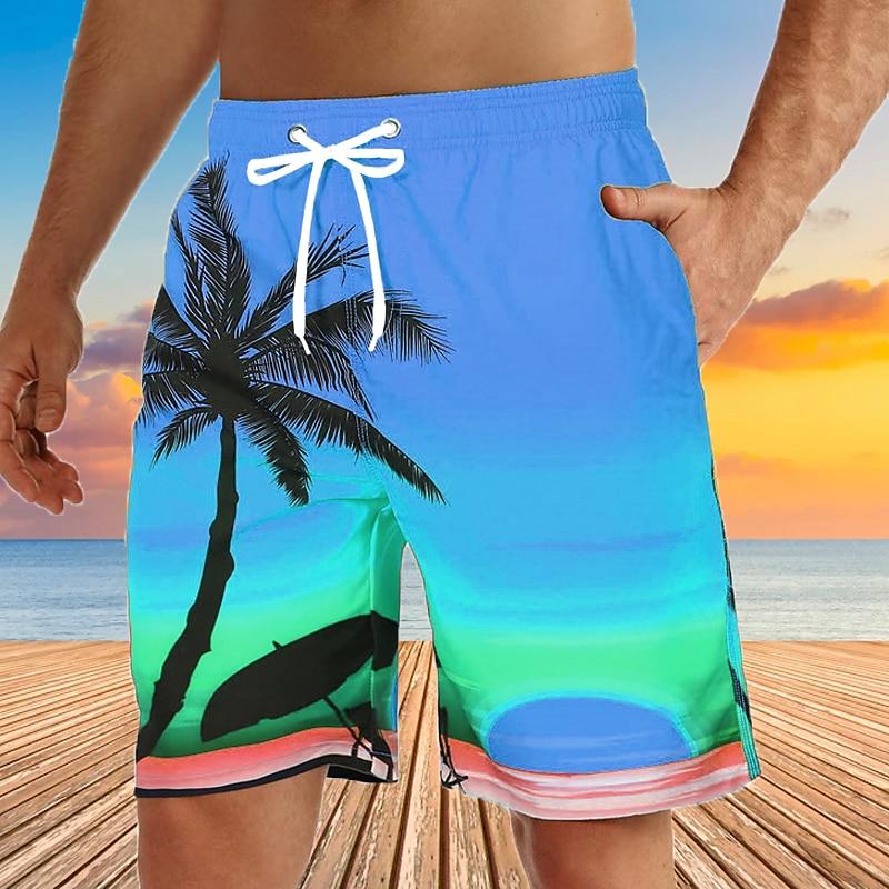 Men's Graphic Coconut Tree Swim Trunks Swim Shorts Board Shorts