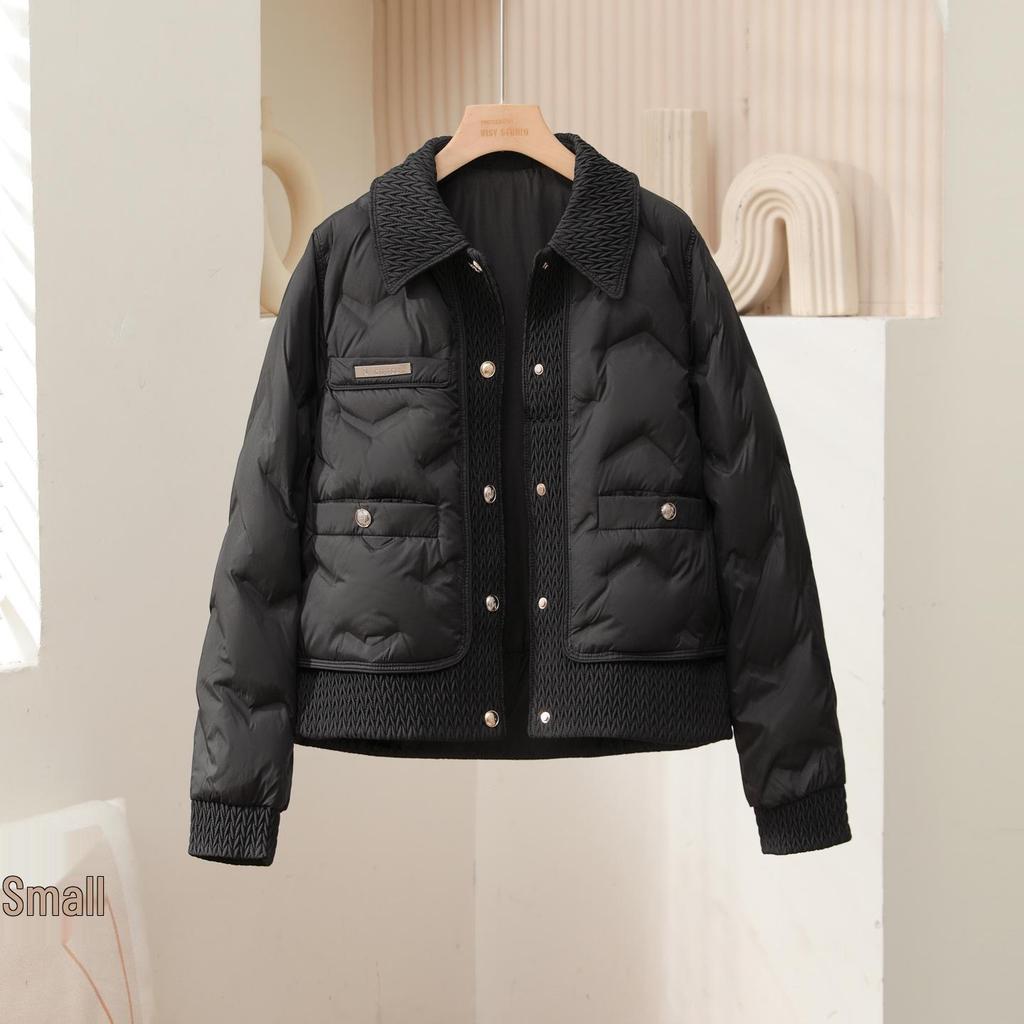 Women's 2025 Lightweight Short Down Jacket - Winter Fashion Polo Collar, Single-Breasted Design.