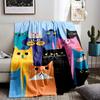 Colorful Cat Art Design Flannel Blanket for Bedroom, Living Room, Sofa, and Nap