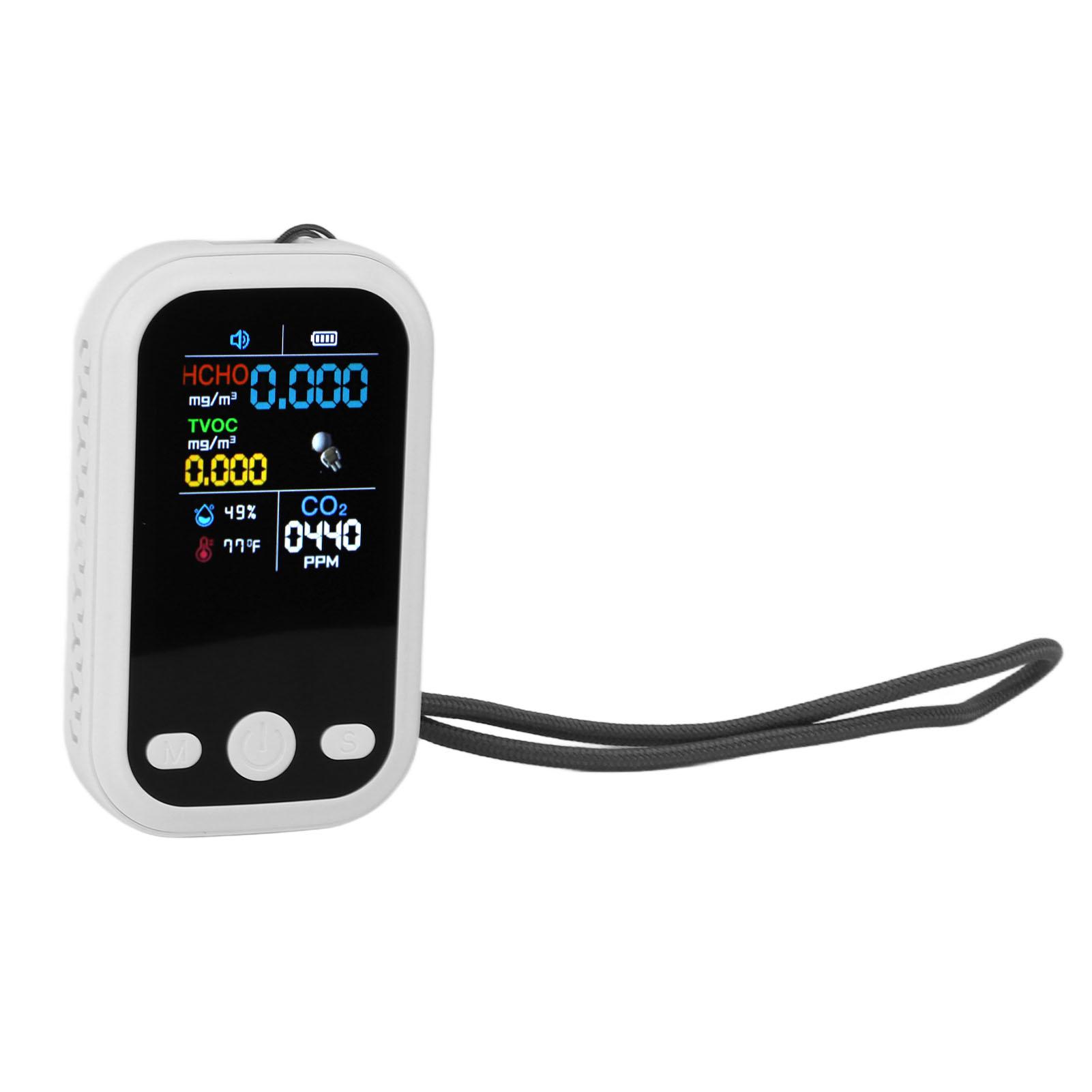 

5 in 1 Quality Monitor Multifunctional Smart Portable CO2 Humidity Temperature Detector for Indoor Home