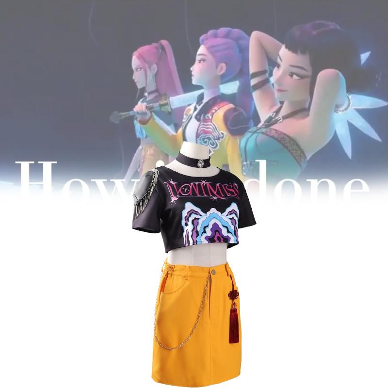 Kpop Demon Hunters Cosplay Costume For Stage Performance In Polyester Material