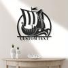 Unique Custom Metal Wall Art Viking Ship Norse Captain Modern Sturdy Home Decor