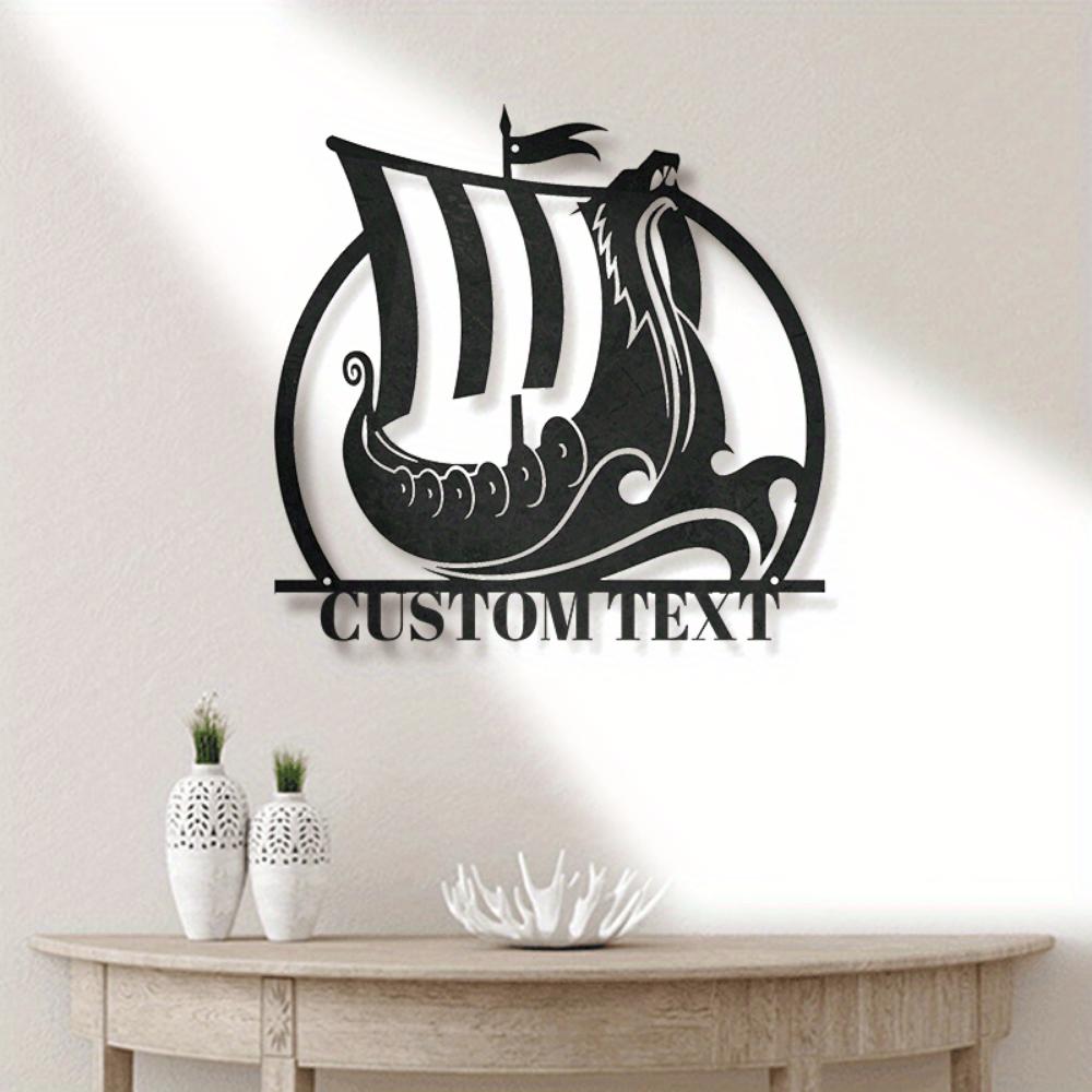 Unique Custom Metal Wall Art Viking Ship Norse Captain Modern Sturdy Home Decor