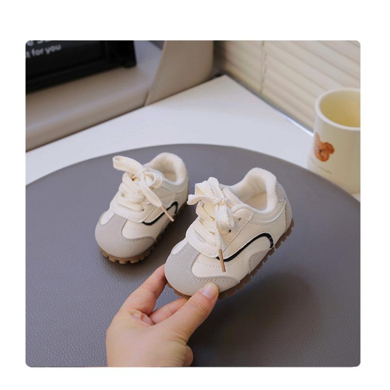 Winter New Velvet Baby Toddler Shoes Soft Sole Non-slip Men's and Women's Baby Cotton Shoes Warm Small Board Shoes