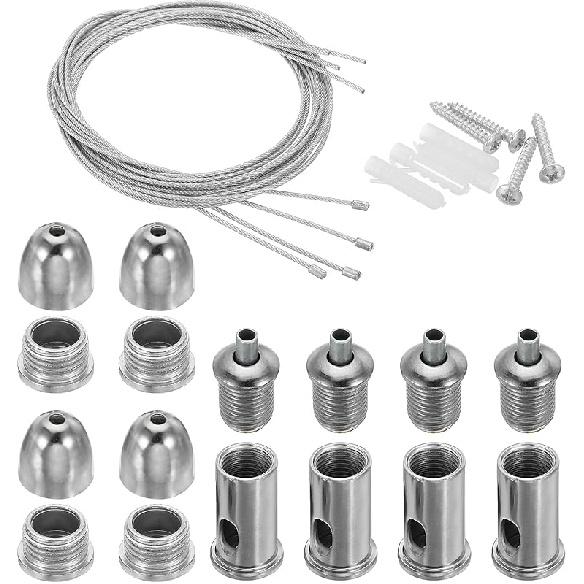 Комплект тросов для подвеса на потолок PATIKIL, 1 м/3,3 фута, 8 комплектов, регулируемый трос для подвеса светильника, зажим для подвесного троса для аквариума 4