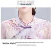 Elegant Summer Cheongsam Dress for Middle-Aged Women