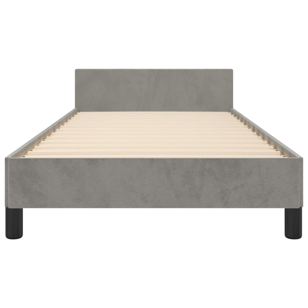 Bed Frame without Mattress Light Grey 90x190 cm Velvet
