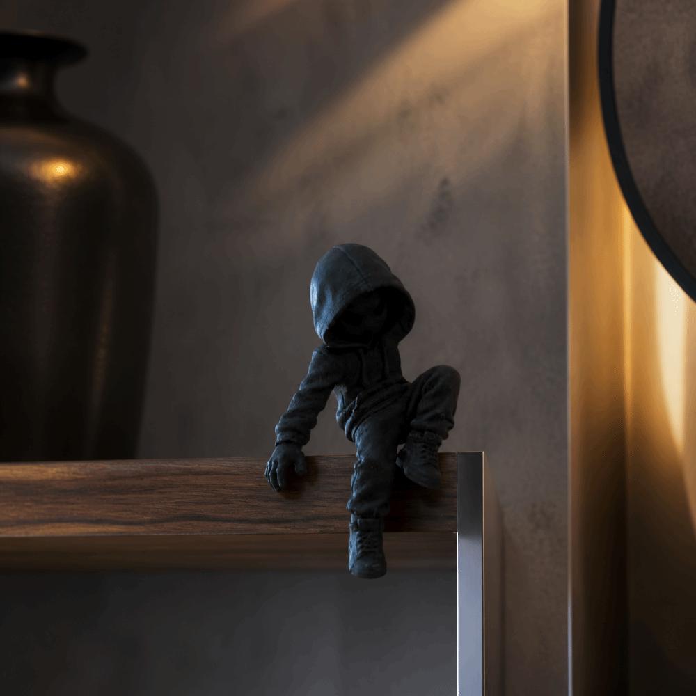 Creative Climbing Ninja Statue 3D Printed Ninja Ornaments Novelty Monitor Top Decor Gaming Room