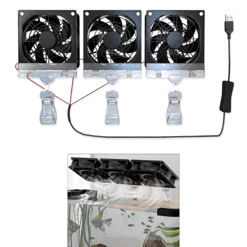 FishTank Clip on Cooling Fan Water Plant Cooling Temperature Control Aquarium Chiller Cooling Fan Adjustable