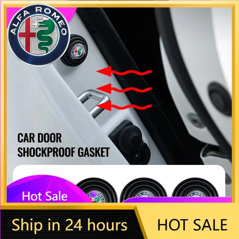 Car Stickers For Alfa Romeo Car Door Shockproof Gasket Silicone Buffer Pad Stickers For Alfa Romeo Giulia Stelvio Giulietta 156GV5