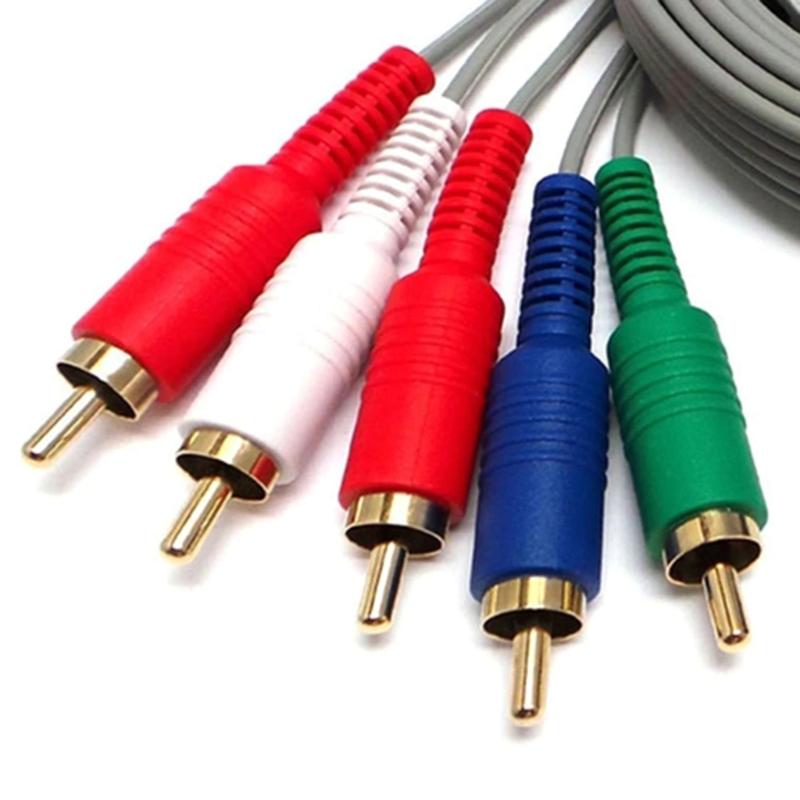 1.8m/5.9ft 1080/720P HDTV Audio-Video AV-Cable 5RCA Cord High-Definition Component Wire Line for Wii Game Console
