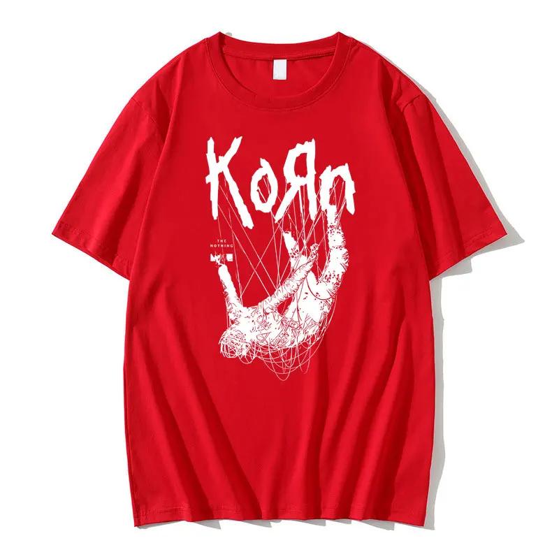 American Singer Rock Band Korn Print Graphic T-shirt Summer Short Sleeve Tees Tops Streetwear Casual Pure Cotton T Shirts Men's